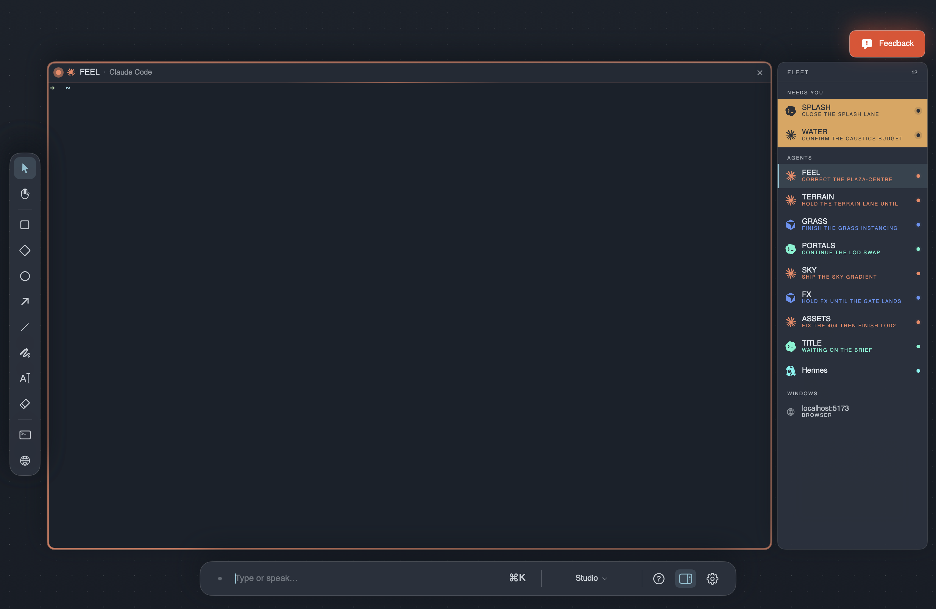 Stage mode with the new grouped sidebar